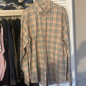 Burberry Plaid Classic Fit button down shirt. XL